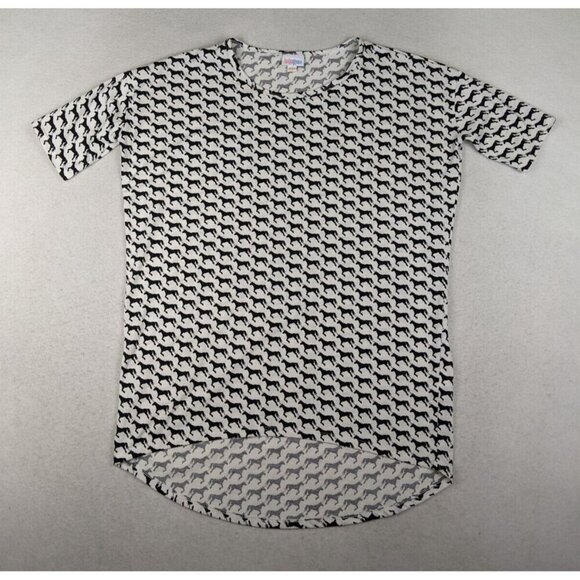 LuLaRoe Women's Top Irma Tunic T-Shirt Black & White Unicorn Print Size XXS - Picture 1 of 13